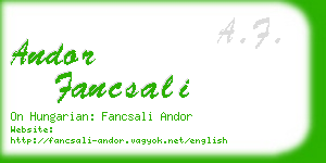 andor fancsali business card